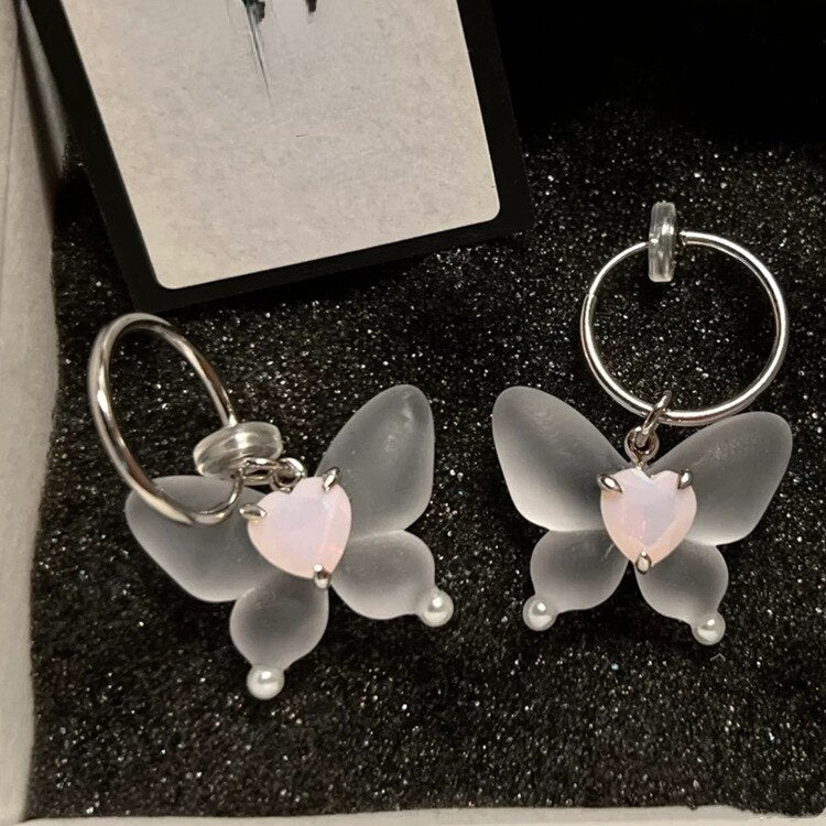 Sweet Pink Butterfly Earrings