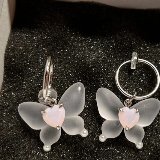 Sweet Pink Butterfly Earrings