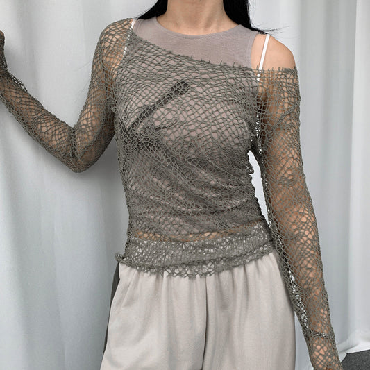 Mesh Long Sleeve Top