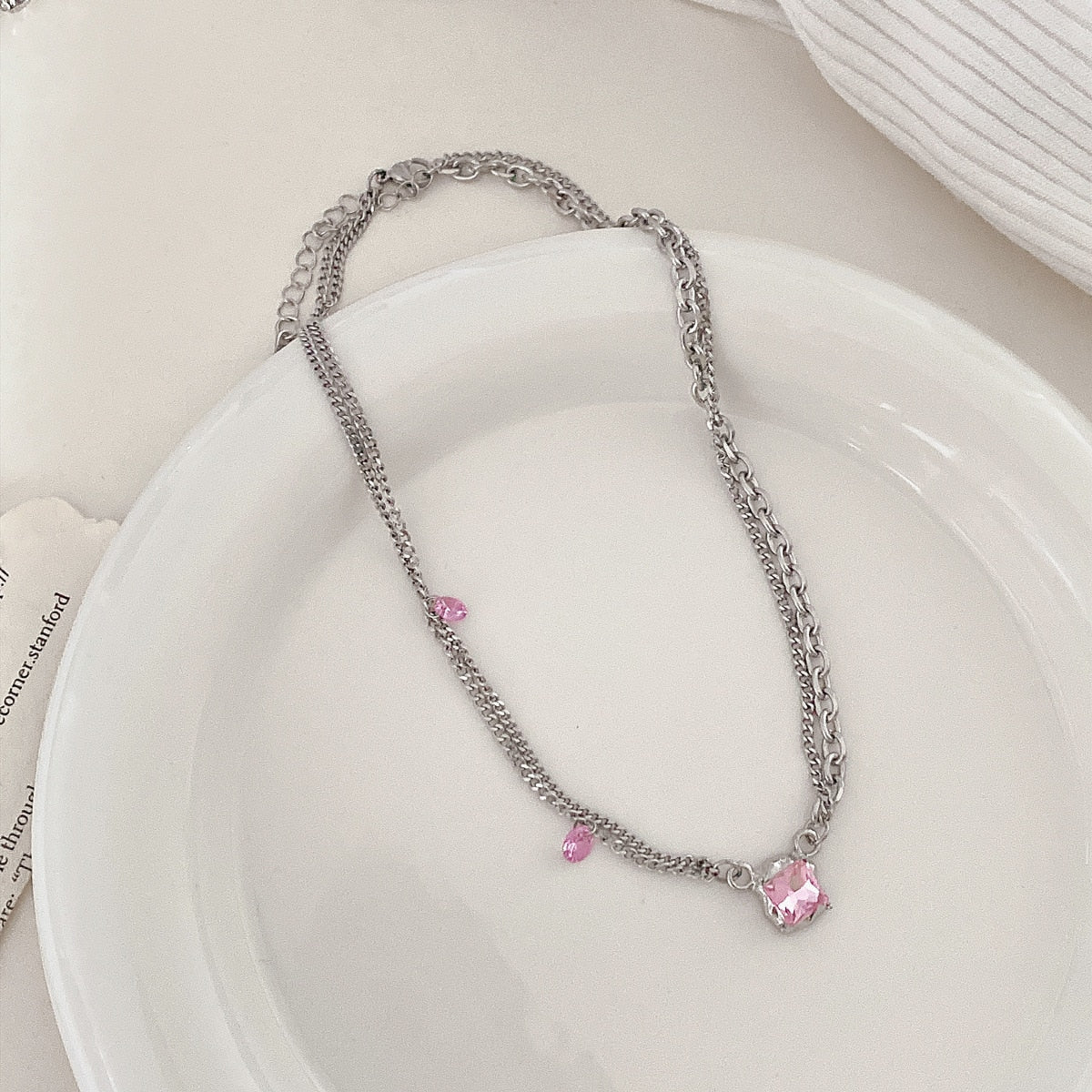 Rose Crystal Necklace Collection