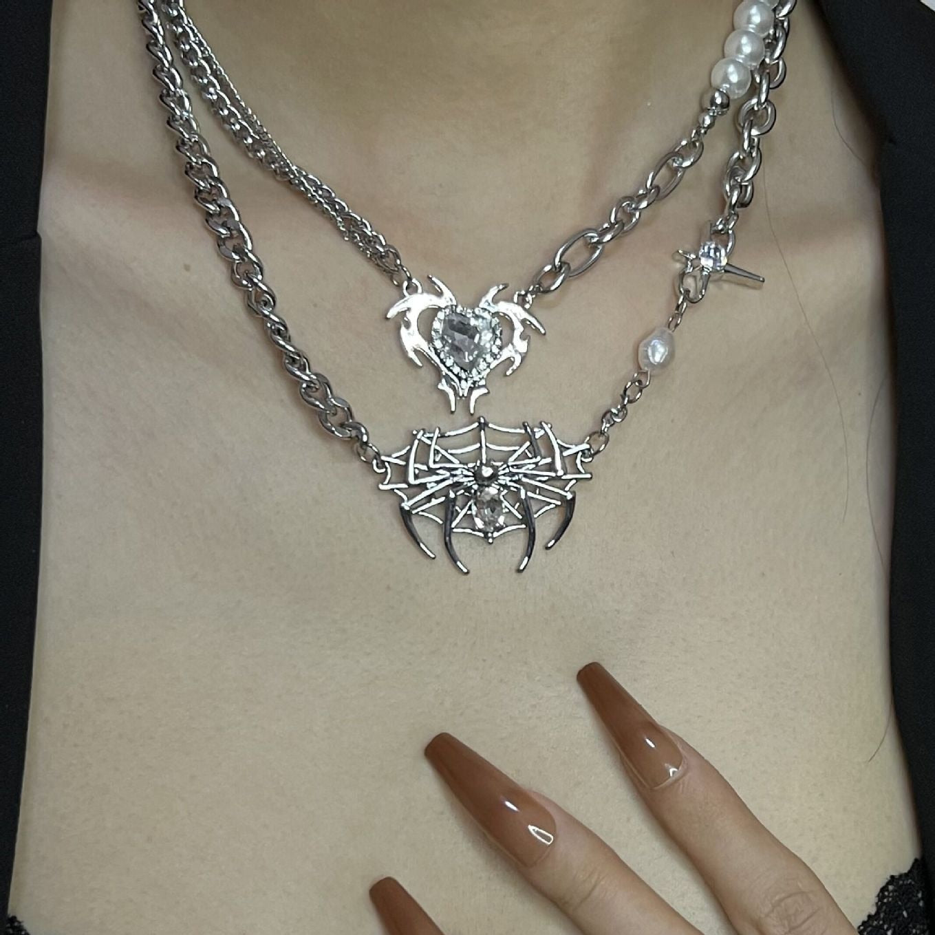 Metal Spider Necklace