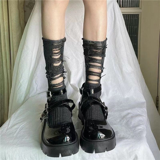 Gothic Ripped Punk Socks