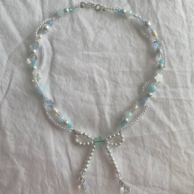 Cotton Candy Bow Necklace