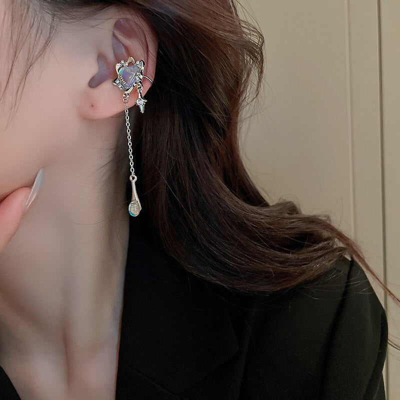 Moonstone Heart Earring