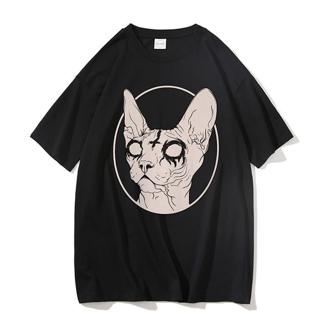 Death Metal Sphynx Cat Oversize Tee