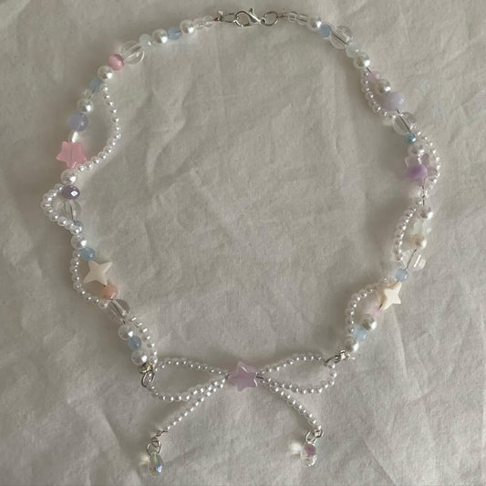 Cotton Candy Bow Necklace