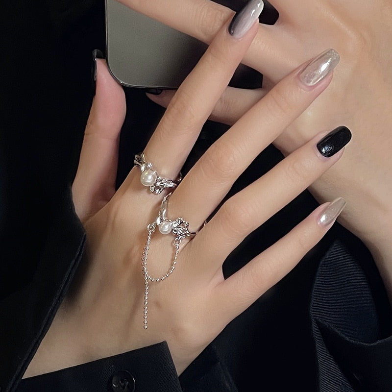 White Moonstone Rings