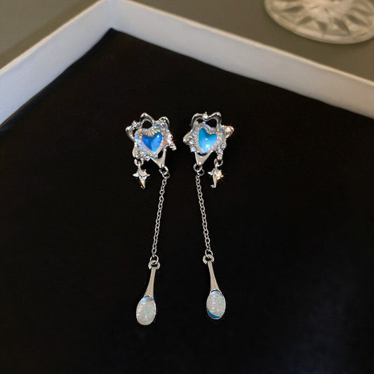 Moonstone Heart Earring