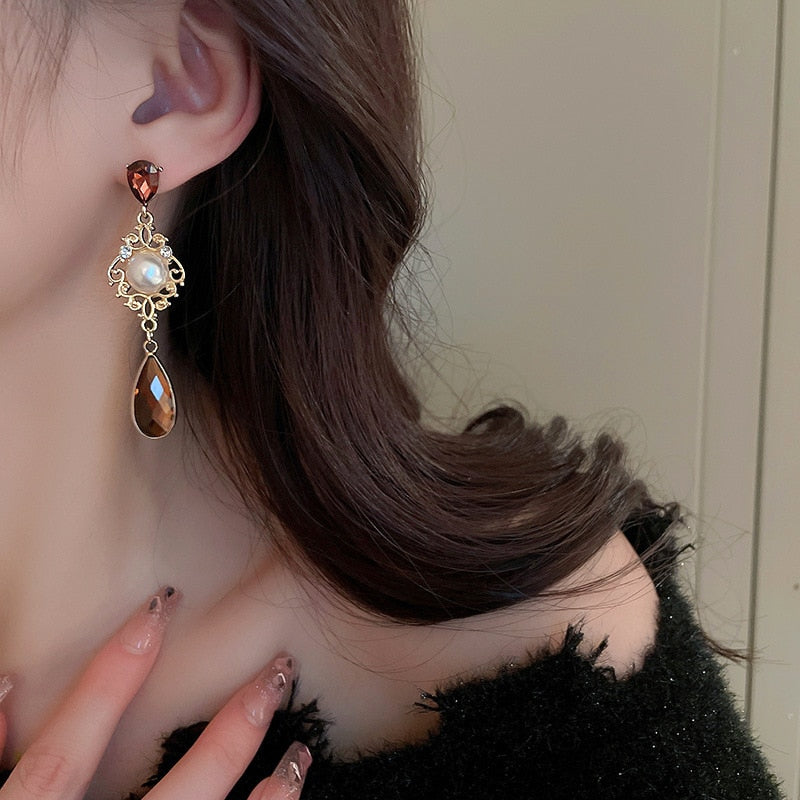 Topaz Pearl Earrings