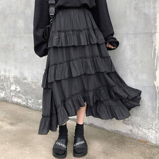 Ruffle Maxi Skirt