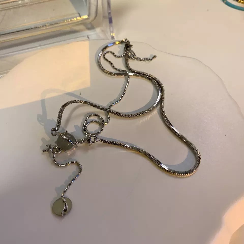 Jade Double Drop Necklace