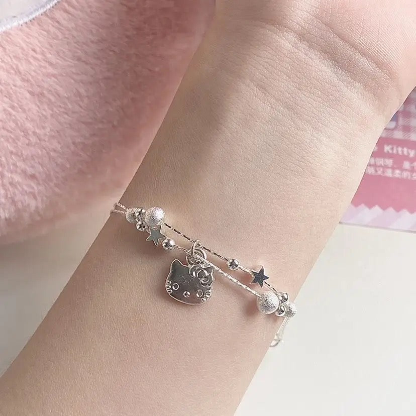Silver Kawaii Friends Bracelet
